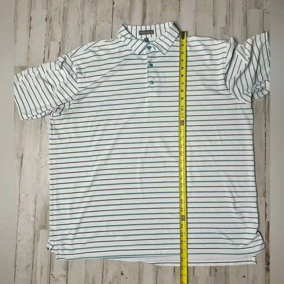 Peter Millar Shirt Mens XL White Striped Summer Comfort Polo Golf Classiccore - Picture 6 of 9